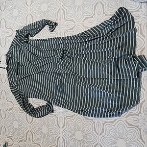 Womens Long Gray Green Open front Sweater duster Cardigan  Jacket Robe LULUROE M